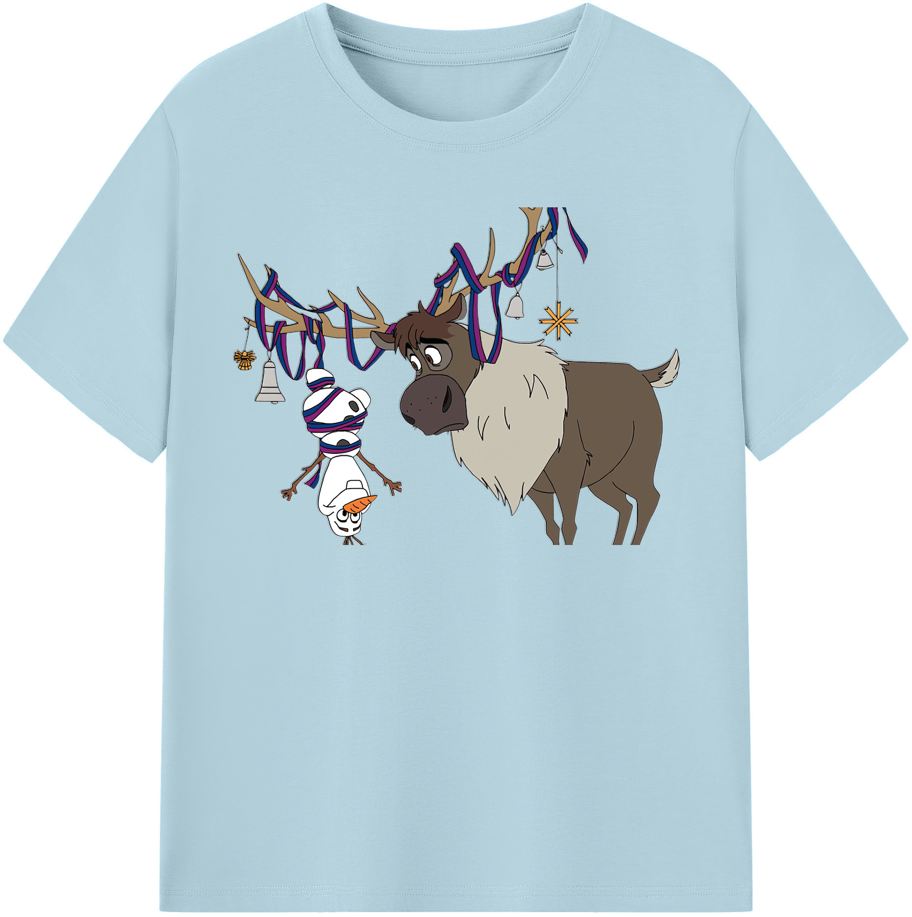 （画像用） アナと雪の女王 アンナ エルサ Frozen Anna Elsa 綿100％半袖Tシャツ（フロントプリント）
